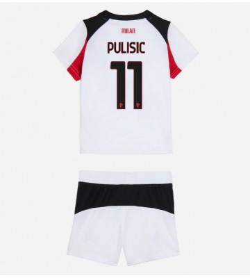 AC Milan Christian Pulisic #11 Udebanetrøje Børn 2025-26 Kortærmet (+ Korte bukser)